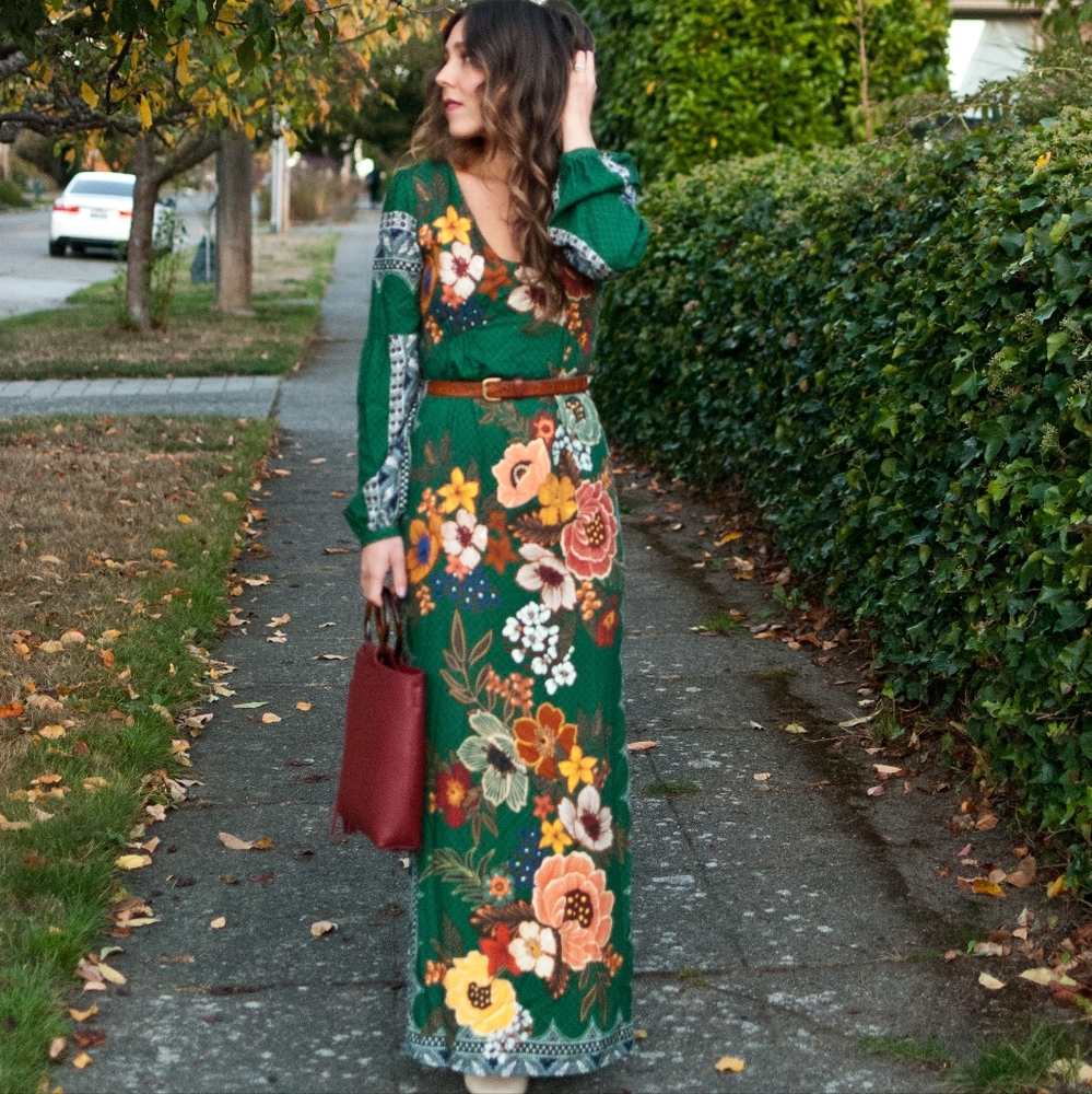 Farm Rio x Anthropologie Verdor Maxi Dress